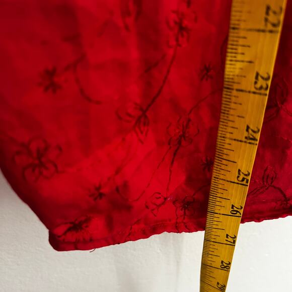 Cabin Creek Red Floral Embroidered Button Up Cottagecore Western Vintage Sz 2X - Picture 4 of 5
